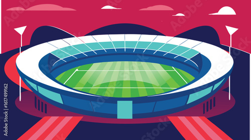 Futuristic Soccer Stadium Design for Banner or Advertisement Use