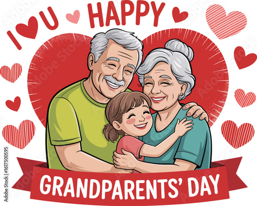 Happy Grandparents' Day A Heartwarming Illustration of Love and Family