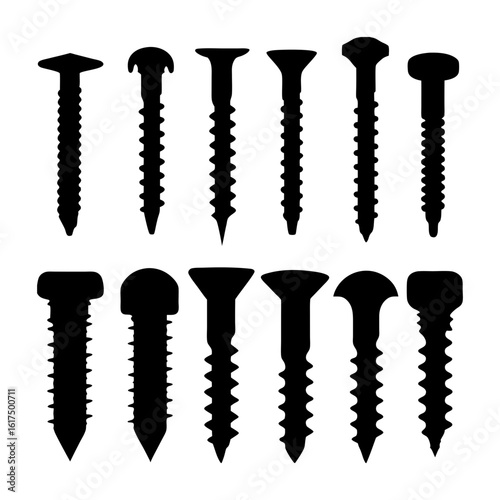 screws isolated on white background