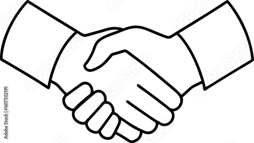 handshake outline  vector, handshake coloring book page,  handshake symbol