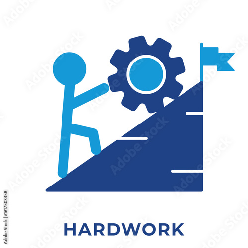 Single Icon Hardwork, Perfect for Presentation, Website, Apps and more, Icon Blue Style