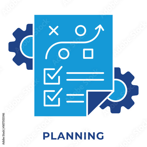 Single Icon Planning, Perfect for Presentation, Website, Apps and more, Icon Blue Style