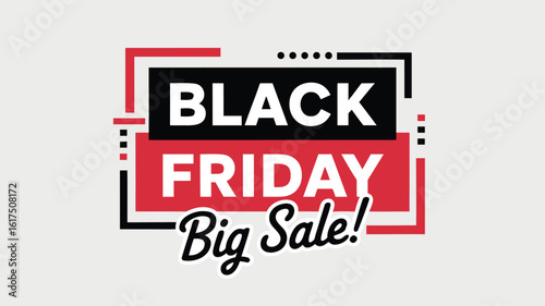Black Friday Advertisement with Black, Red and White Colors and Big Sale Wording