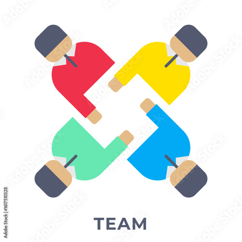 Single Icon Team, Perfect for Presentation, Website, Apps and more, Icon Flat Style