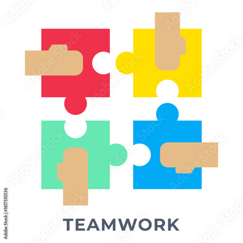 Single Icon Teamwork, Perfect for Presentation, Website, Apps and more, Icon Flat Style