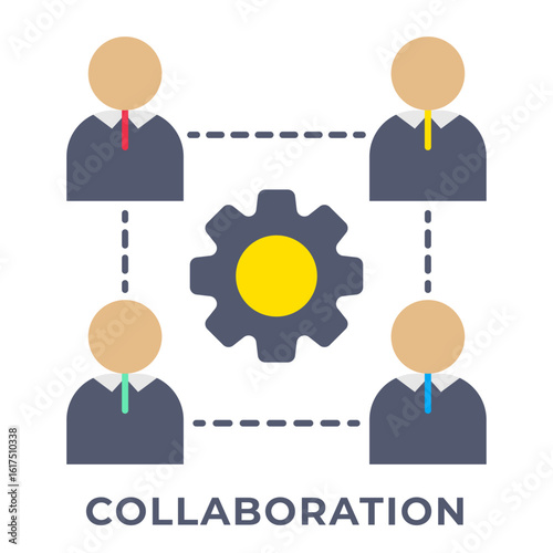 Single Icon Collaboration, Perfect for Presentation, Website, Apps and more, Icon Flat Style