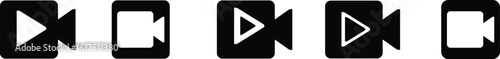 video camera vector icon. video camera icon for streaming. facetime icons. video call sign. video recording sign 