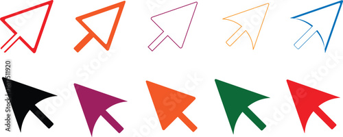 Free Download Multicolor Cursor Icon Set  Thin Line Web Pointer Icons for UI, UX, Mobile and Website Design - GFXLoad