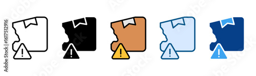 Defective Packaging Icon Set Multiple Style