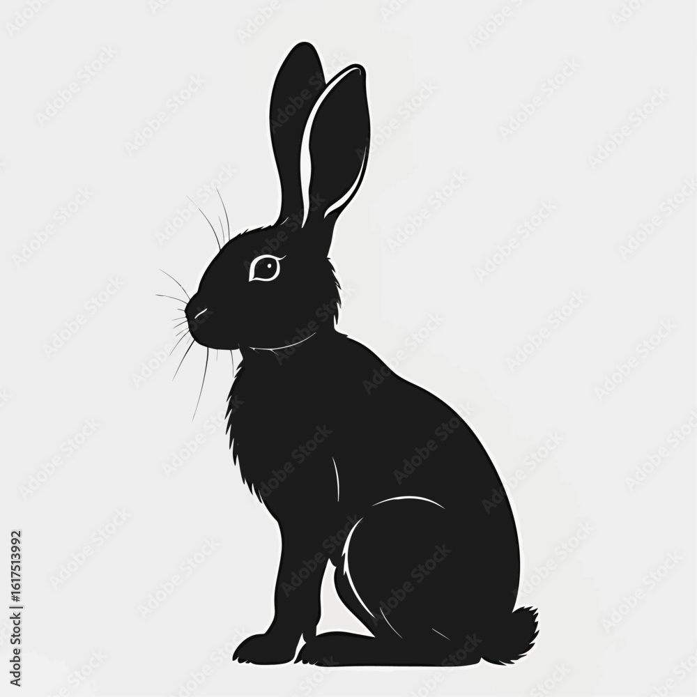 Obraz premium black rabbit vector illustration