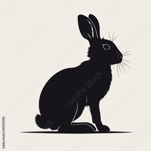 black rabbit vector illustration