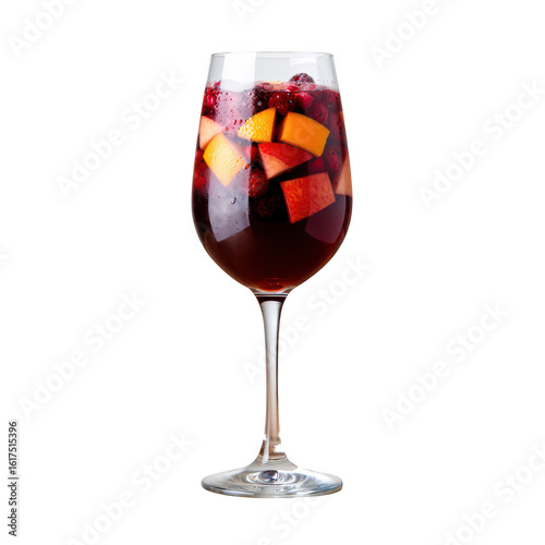 Glass of sangria isolated on transparent background