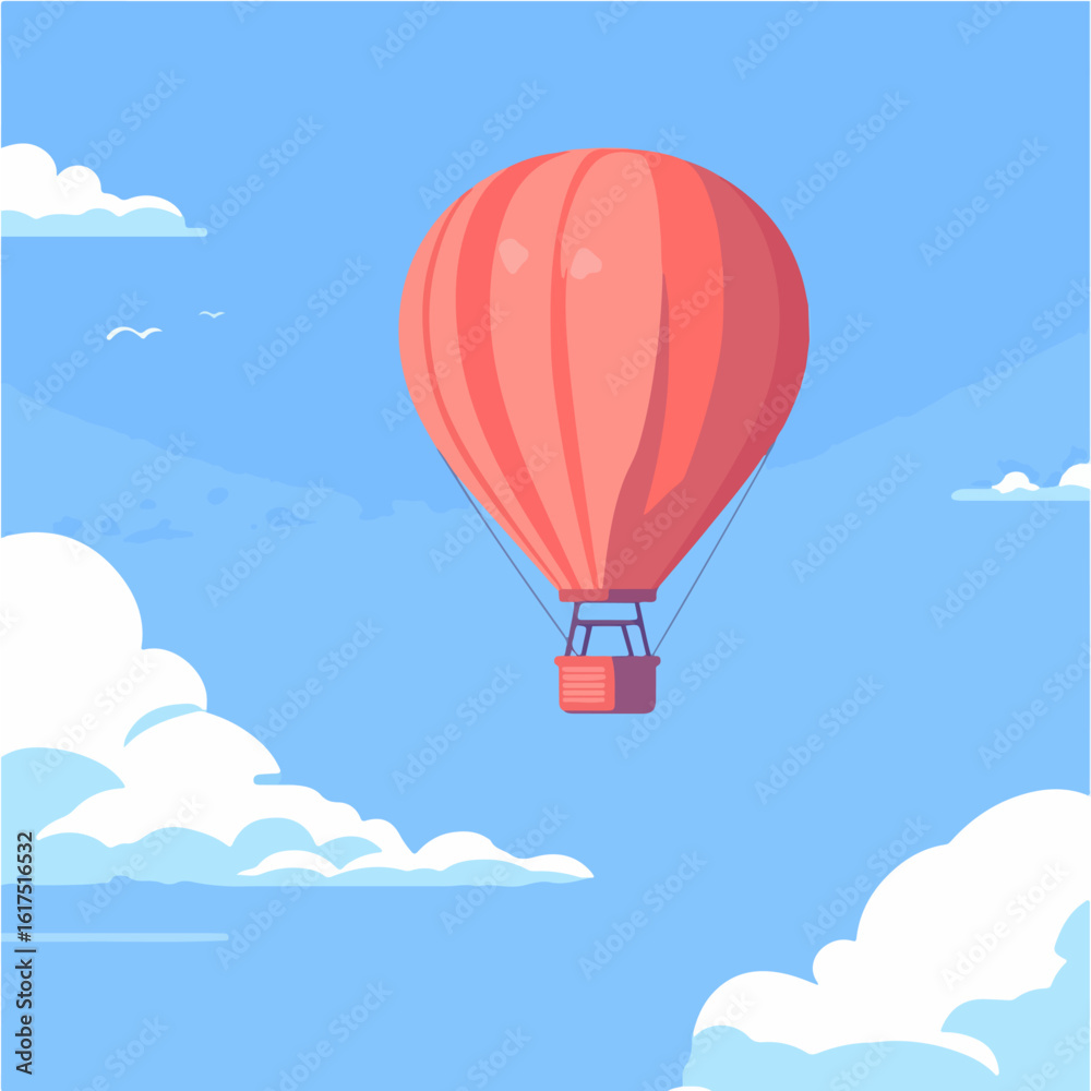 Fototapeta premium Hot air balloon vector diagram