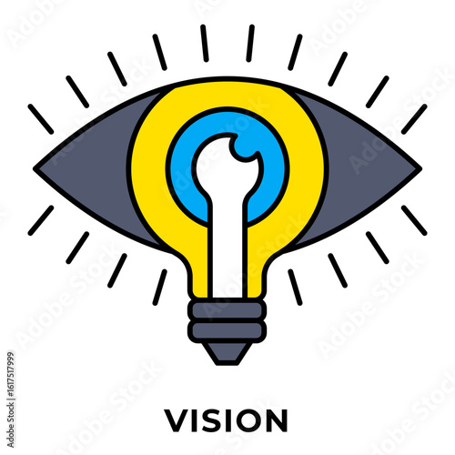 Single Icon Vision, Perfect for Presentation, Website, Apps and more, Icon Line Color Style