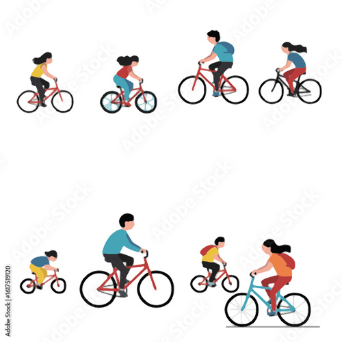 boy and girl riding bicycles
