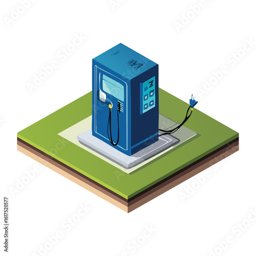 Blue Electric Vehicle Charger Stand Alone