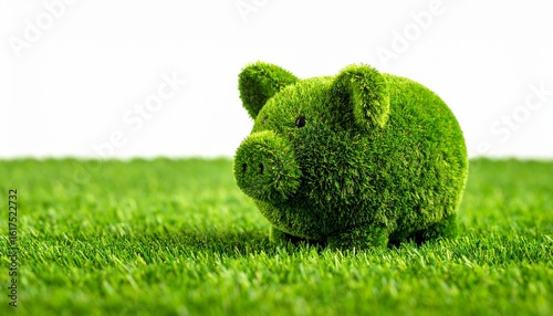 a Piggy bank grass as fokaw coin to Saving