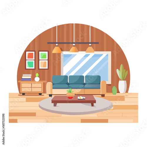 Spacious Big Living Room Of Luxurious Estate With Wooden Elements. Modern Mansion Interior With A New Stylish Furniture Design Concept For Residential ... See More