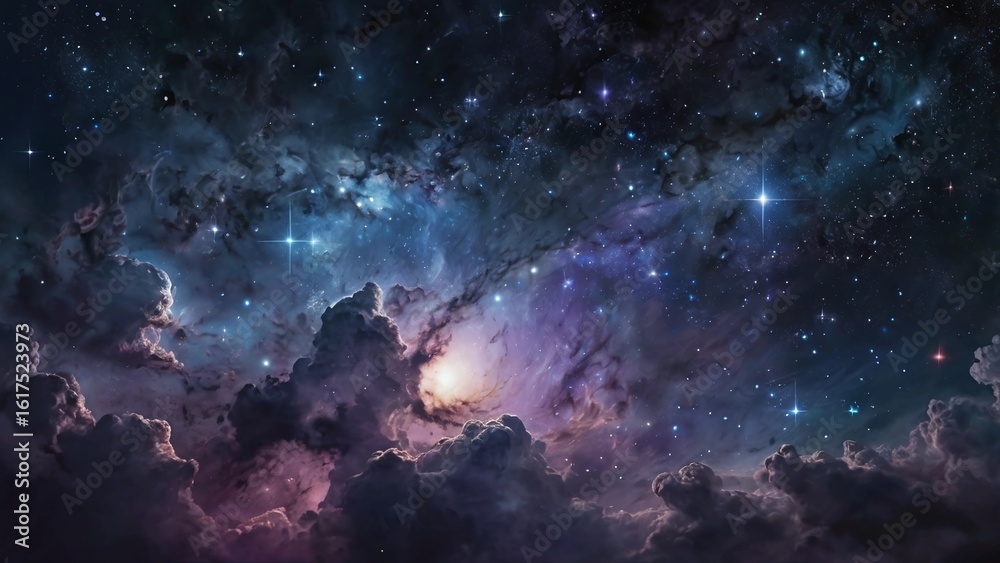 Fototapeta premium Vast Starry Cosmos – Hyper-Realistic Deep Space View with Galaxies and Constellations