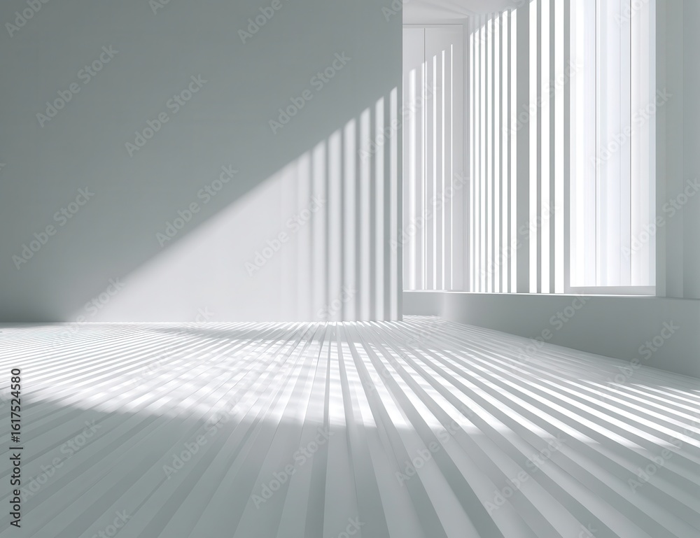 Obraz premium White room, sunlit shadows
