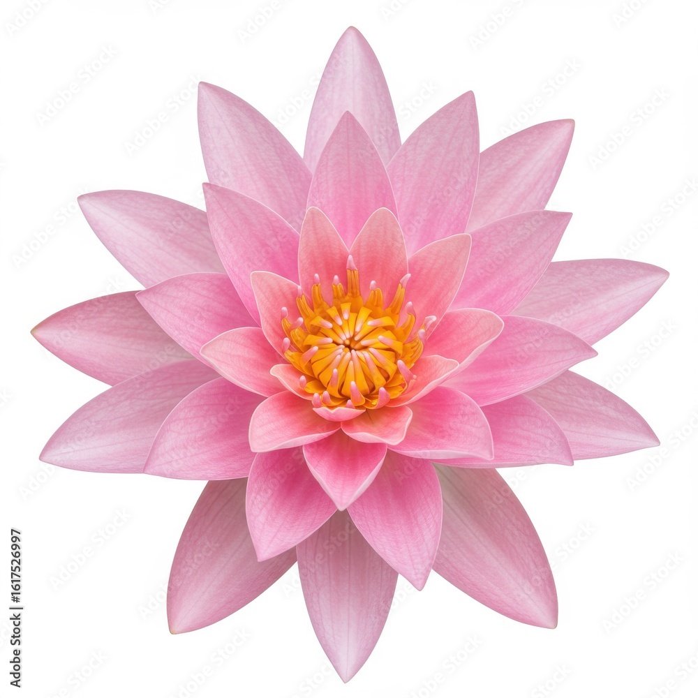 Obraz premium Pink lotus flower isolated on white background for graphic design, decoration, and spiritual practices
