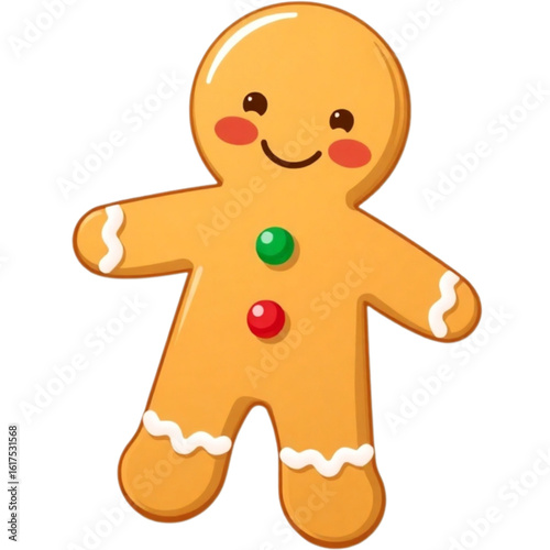 Gingerbread cookie with icing decorations