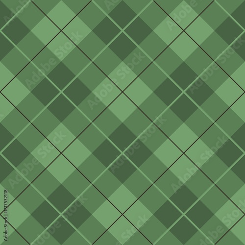 Wallpaper Mural A green geometric pattern featuring intersecting diagonal lines, creating a checkered diamond design. Various shades of green add depth and dimension to the symmetrical layout. Torontodigital.ca