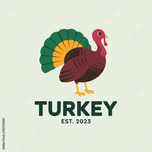 A modern and stylish turkey graphic that captures the essence of Thanksgiving. Ideal for use in digital media and print for holiday celebrations and marketing.