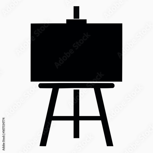 wooden easel isolated on white