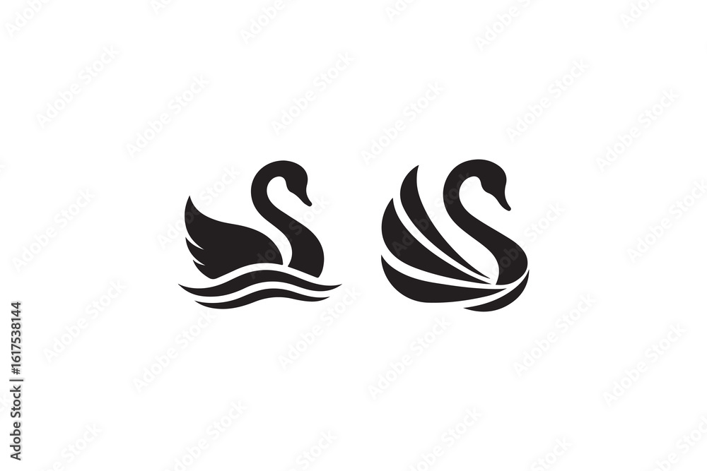 Fototapeta premium Swan logo icon vector