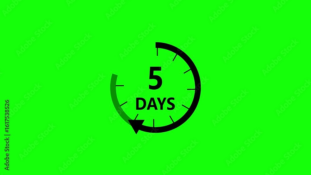 black color day 7 icon animation on green background . black color day 7 icon animation on green background .