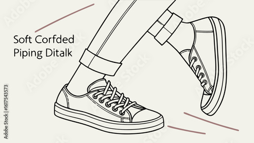 Sneakers shoes footwear fashion style casual canvas shoes walking comfortable trendy footwear illustration