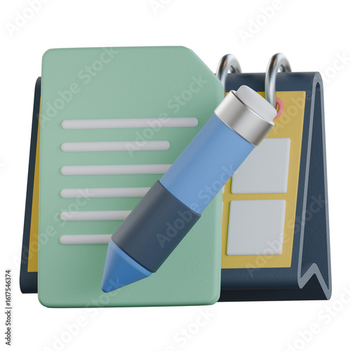 Weekly Metrics Report 3D Icon Colorful Style