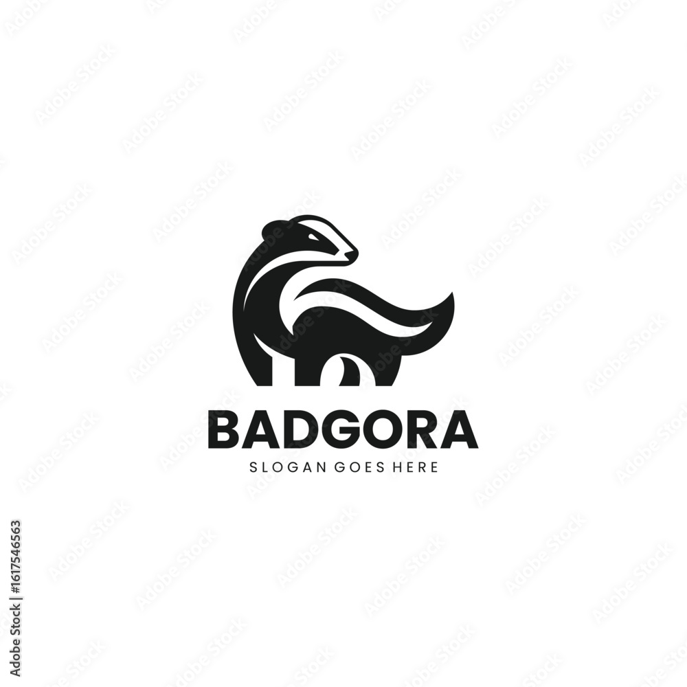Fototapeta premium Silhouette Modern Badger Logo Design