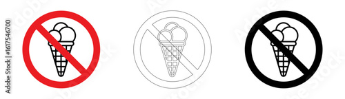 No eating ice cream sign in vector format
