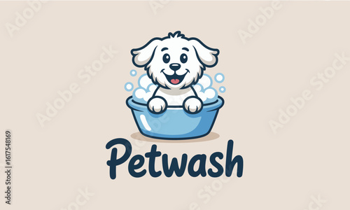An endearing puppy with a bright smile enjoys a bath filled with bubbles, perfectly illustrating the love and care that pet owners share with their furry companions.