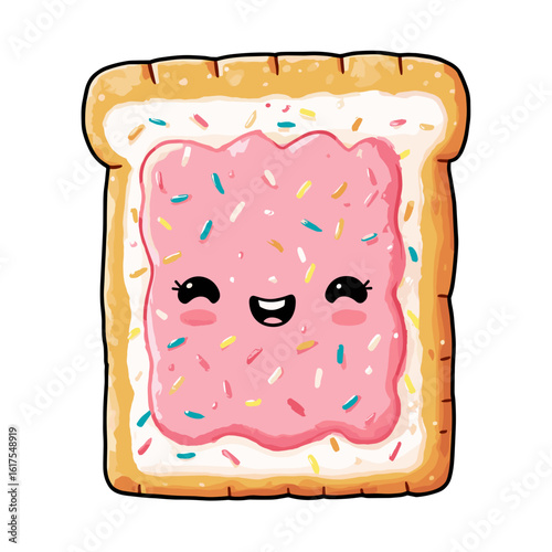 Frosted Toaster Pastry – Kawaii Breakfast Bread Buddy