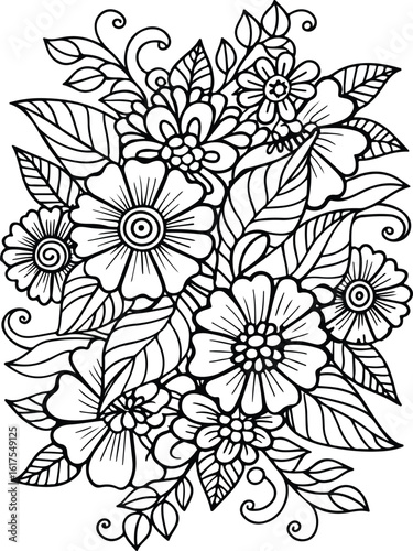 flowers coloring pages for adultes