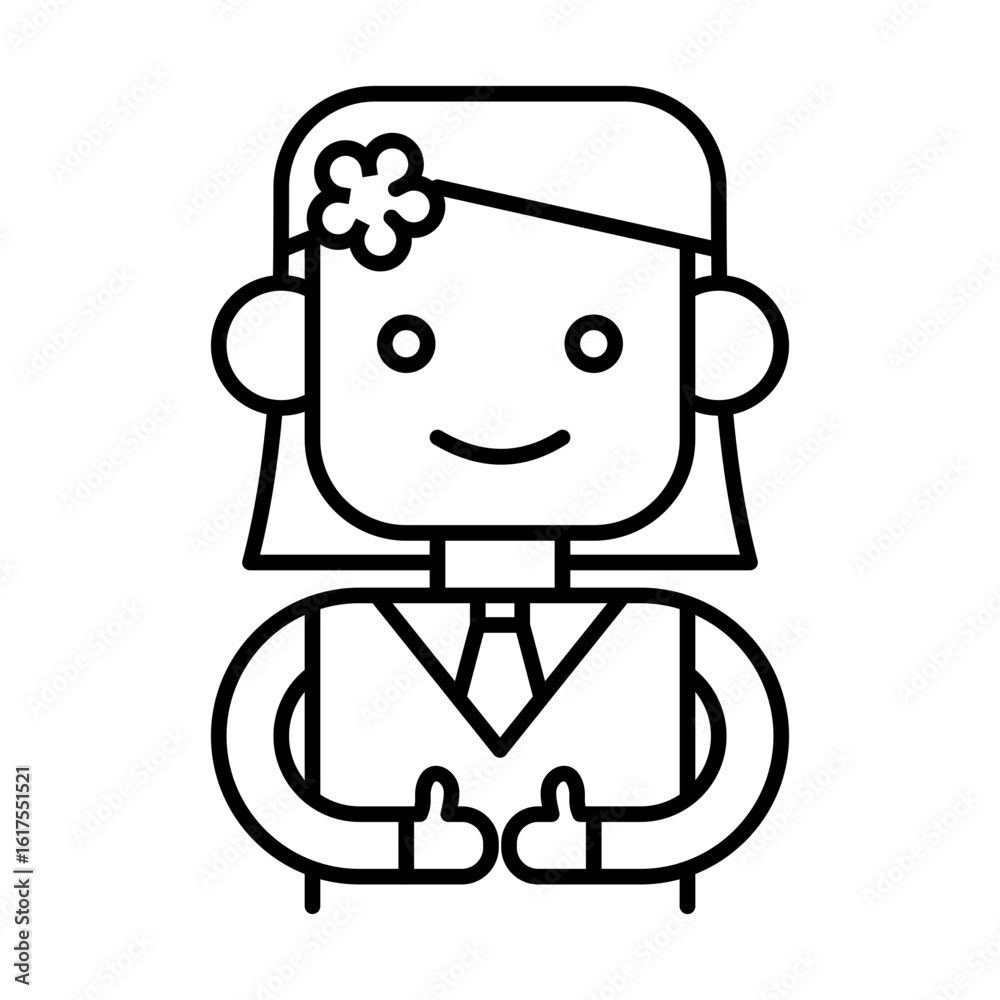 Girl student outline icon Girl student outline icon