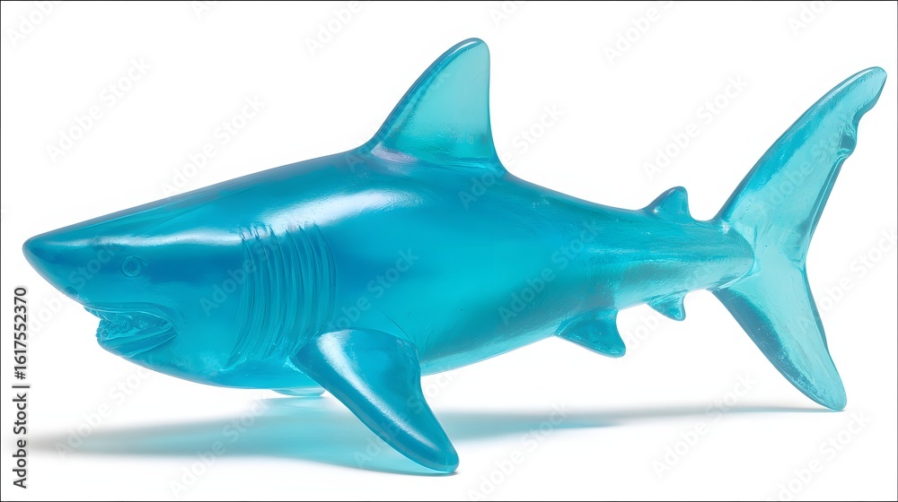 Obraz premium A translucent blue shark figurine.