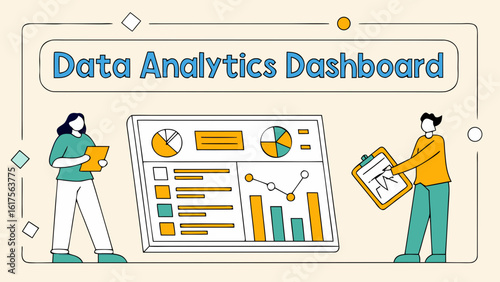 Data analytics dashboard for business intelligence and reporting with key performance indicators and metrics