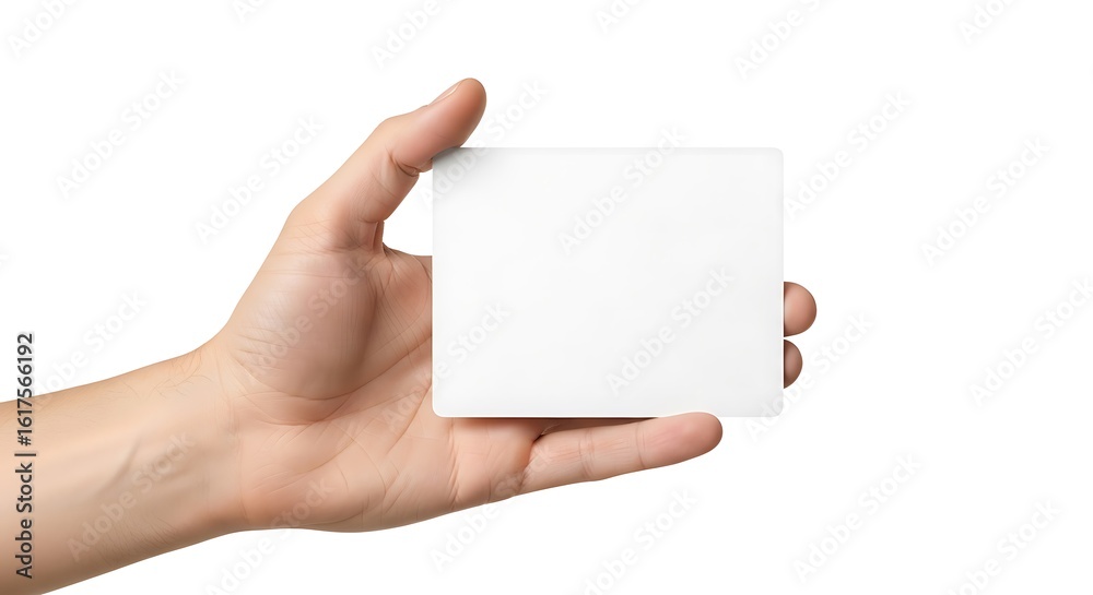 Obraz premium Hand Holding White Card