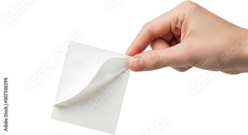 Hand Peeling White Sticker