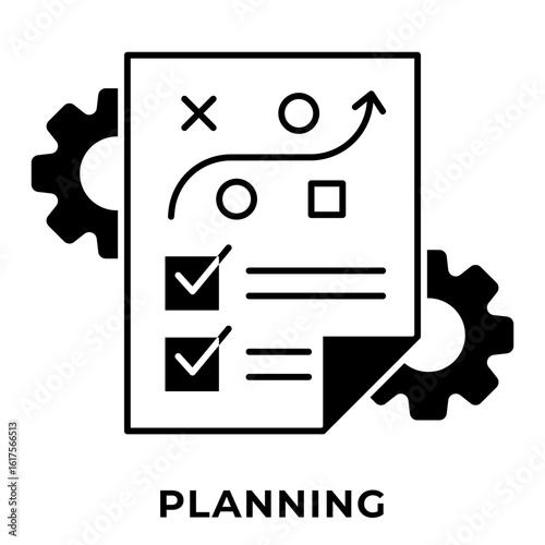 Single Icon Planning, Perfect for Presentation, Website, Apps and more, Icon Mixed Style