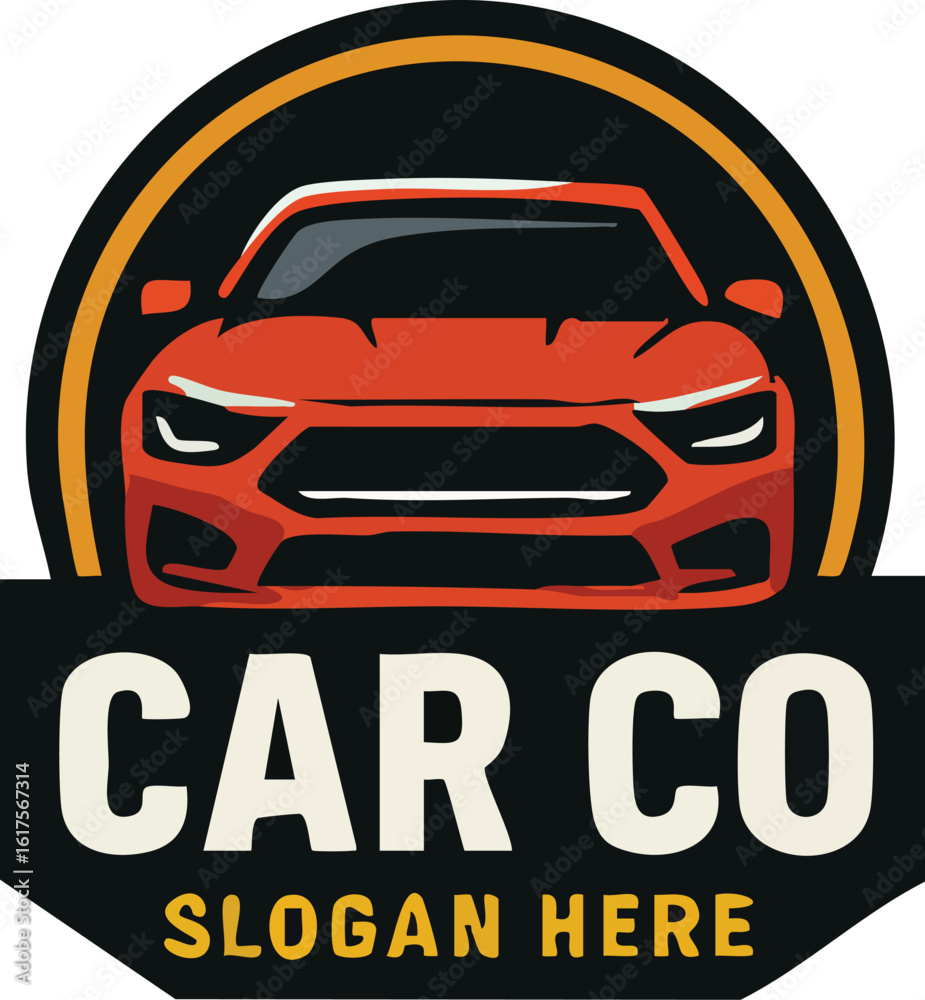 Fototapeta premium Modern Red Sports Car Logo Design.