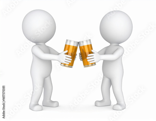 立体　人物　ビール　生成AI