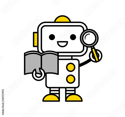 AI、ロボットのアイコンイラスト / 勉強 / ベクター