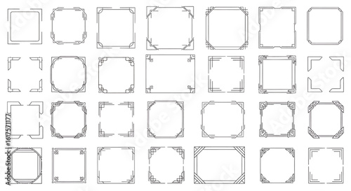 Collection of Twenty Four Art Deco Style Geometric Frames