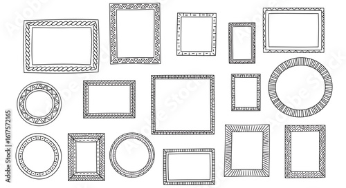 Diverse Collection of Hand-Drawn Decorative Picture Frames