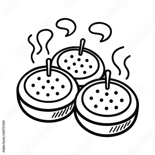 Aromatherapy shower steamers black outline vector art